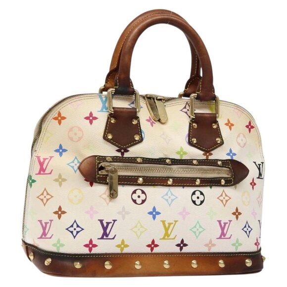 LOUIS VUITTON Monogram Multicolor Alma Hand Bag White M92647 LV Auth bs28368 - Picture 1 of 16